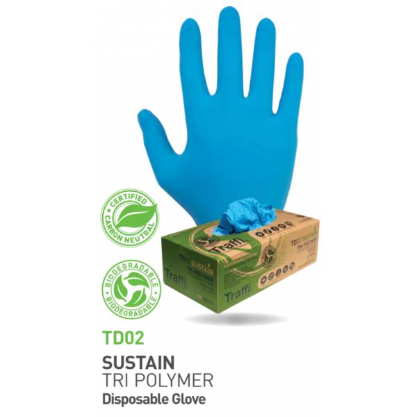 TD04 Tri Polymer Biodegradable Disposable Glove - Extra Large - Case